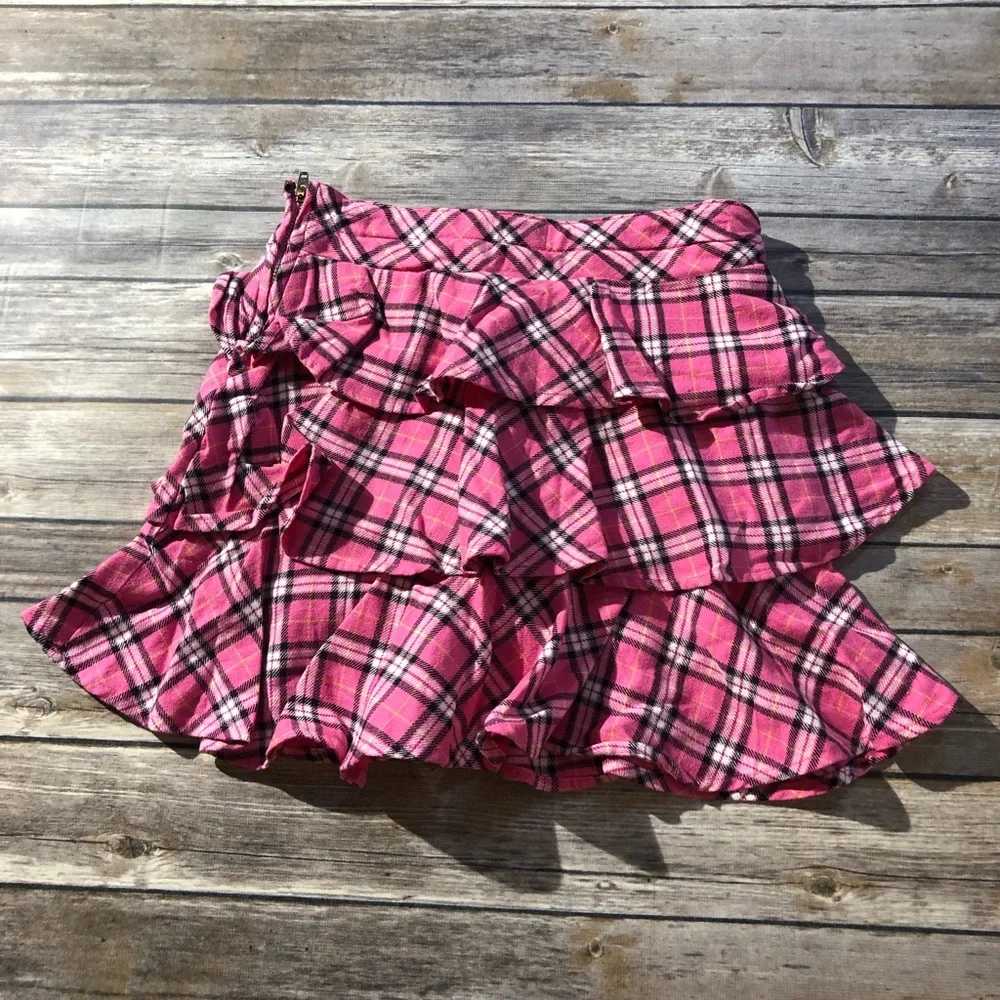 Vintage Gymboree pink & black plaid skirt! Size 8